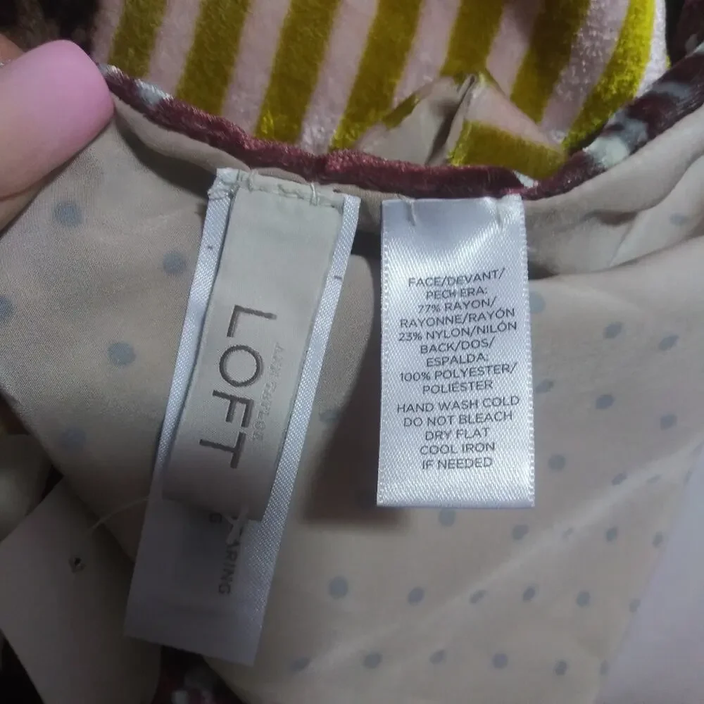 Loft Dressy Velour Leopard Print and Striped Scarf Cover Long Size OS